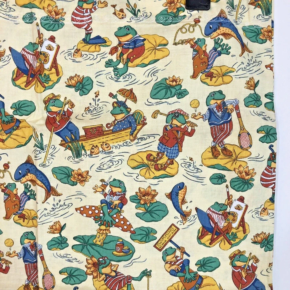 Pillowcase Frog Sports Swim Mushroom Fish Handmade Standard Size Yellow Green